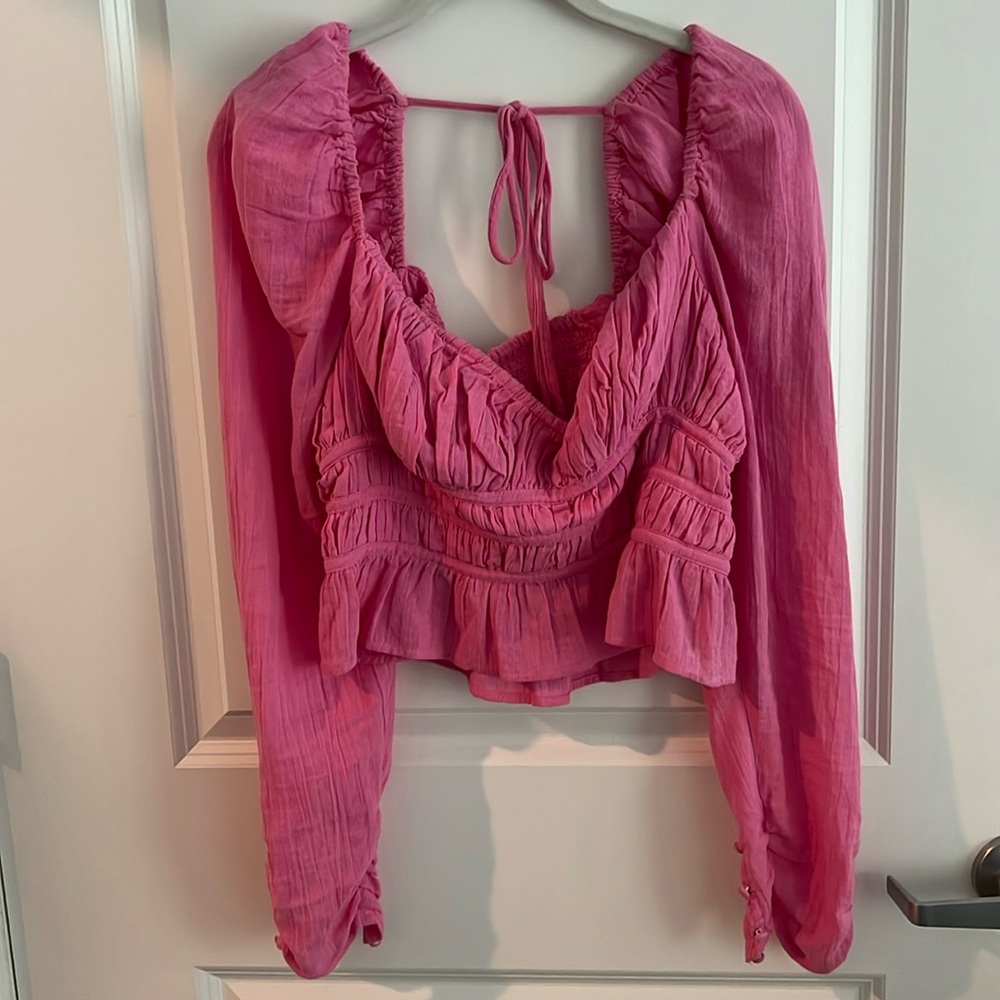 pink free people top